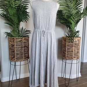 The Limited Womens Size Large Light Gray Maxi Dress Drawstring Waist